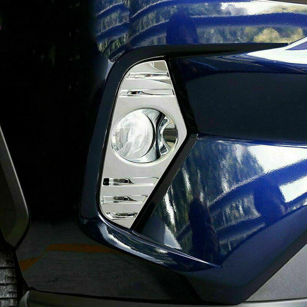 For 2019-2024 for Toyota RAV4 Chrome Front Bumper Fog Light Cover Accessories