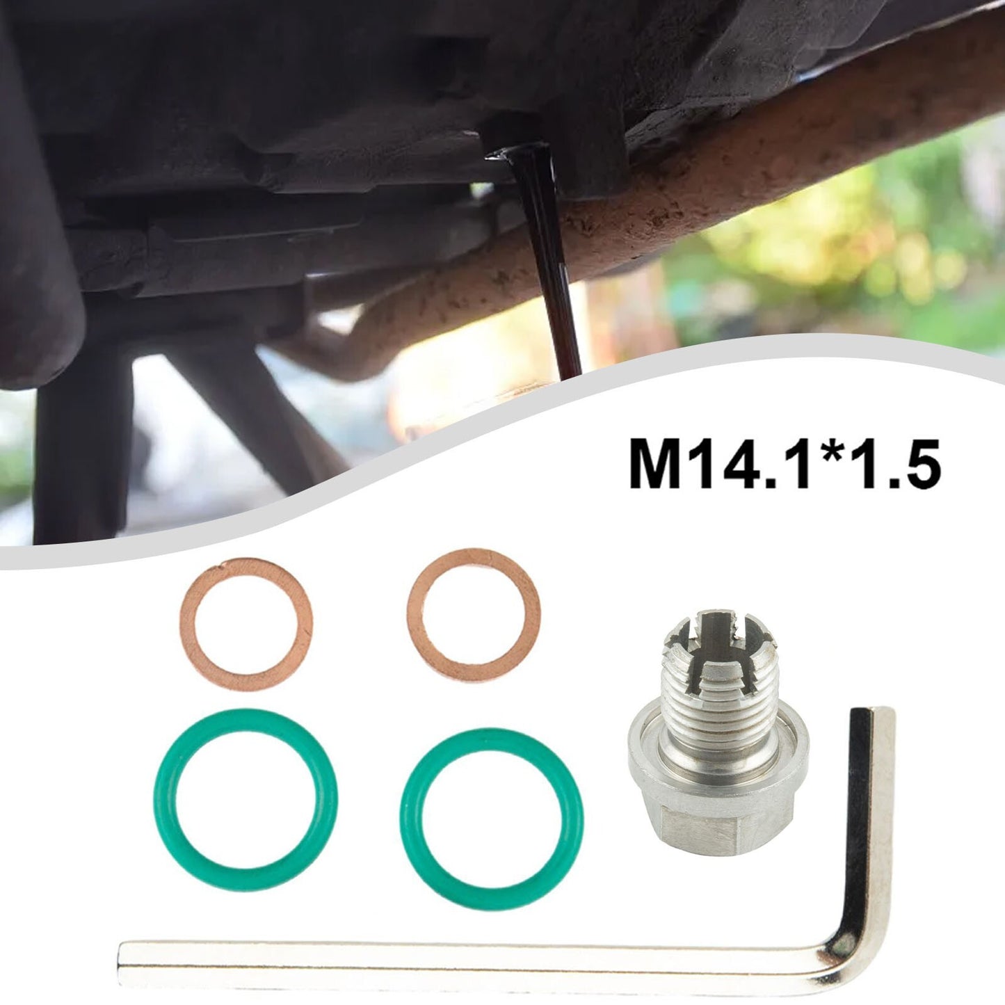 M14.1-1.5x15mm Piggyback Drain Plug Self Tapping Oil Pan Thread Repair Kits New