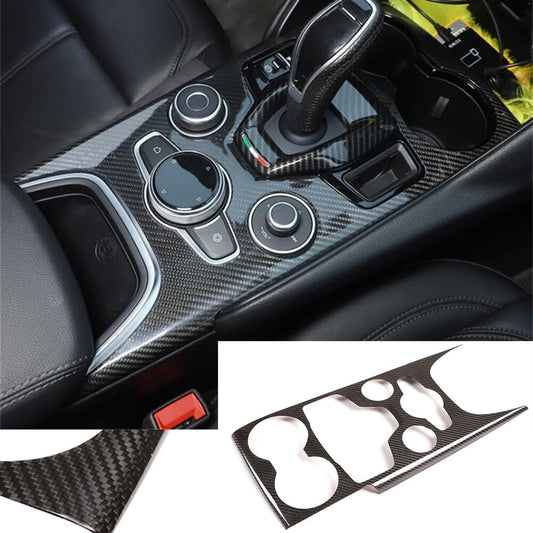 for Alfa Romeo Giulia 2020-2022 Real Carbon Fiber Interior Gear Shift Panel Trim