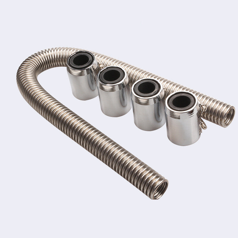 48-inch universal stainless steel radiator flexible cooling water hose kit with cap