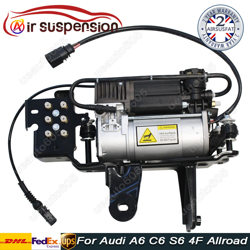 for Audi A6 C6 Allroad Quattro Air Suspension Compressor +Valve Block 4F0616006A