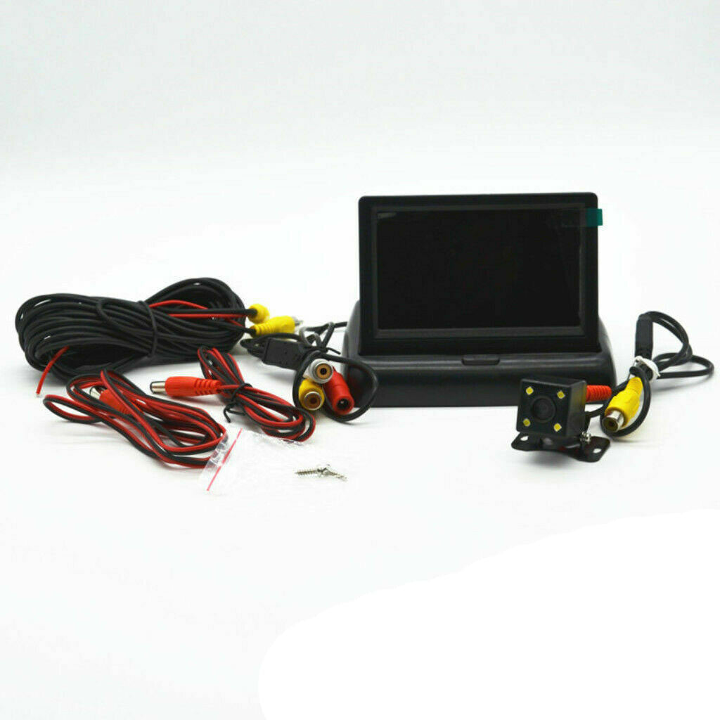 Car Rear View CCD 4 LED Night USE Camera  4.3 Foldable LCD Display Monitor Q