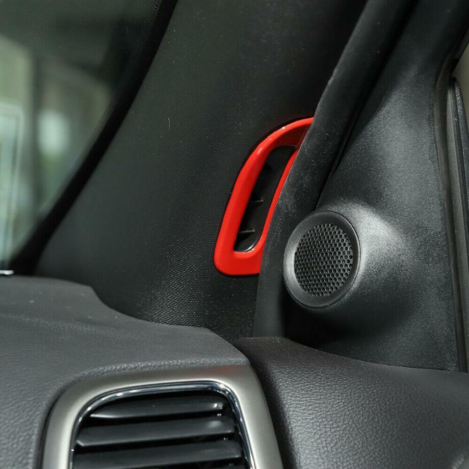 For 2011-2021 for Jeep Grand Cherokee Red Front A-Pillar Air Vent Frame Trim Covers v