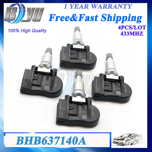 4X New TPMS Tire Pressure Sensor 433MHz For BHB637140A for Mazda MX-5 Miata 09-15