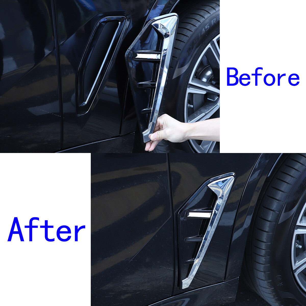 2-Pack Side Airflow Mudguard Ventilation Covers for X5 X5M G05 2019-23 Glossy Sheet n