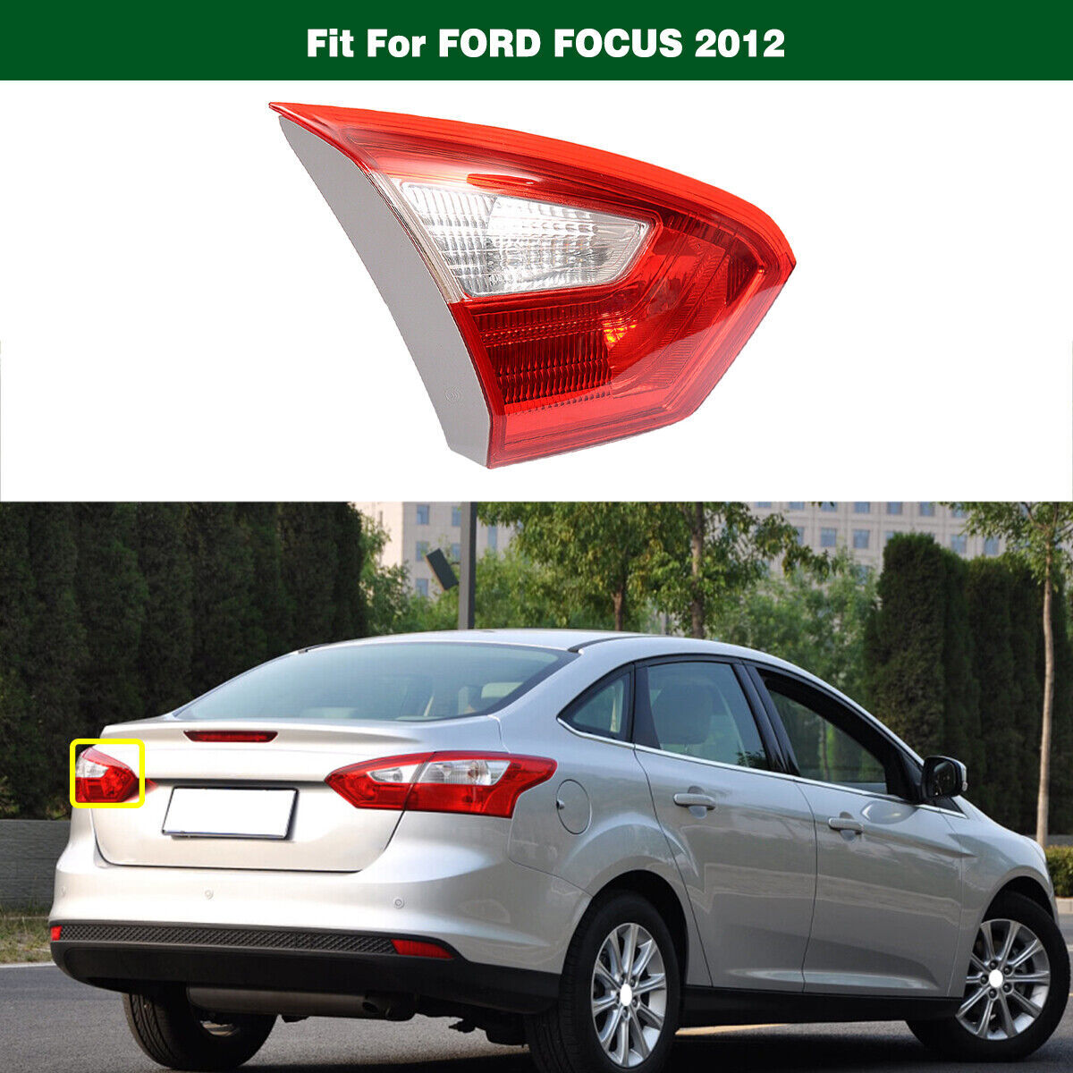 1Pcs Inner Tail Light Rear Lamp Left Driver Side for Ford Focus 2012-2014 Sedan