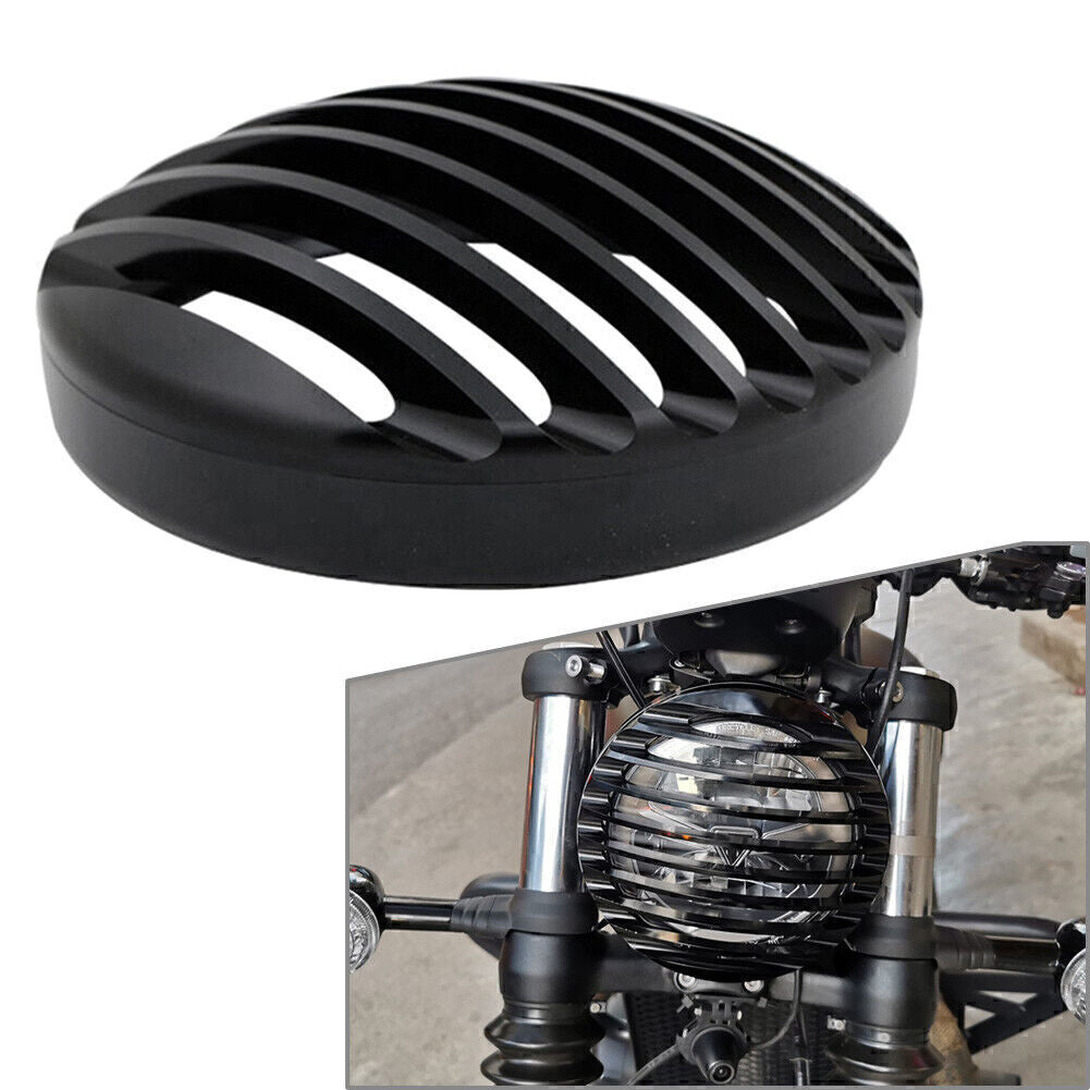 Black Shallow Cut Headlight Headlamp Grill Cover for Bobber All Years Q