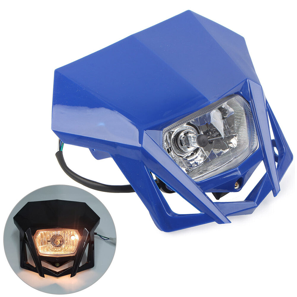 Dirt Bikes 12V H4 Headlight Fairing for Kawasaki KLX XR CRF DRZ RMZ for Yamaha Blue Q