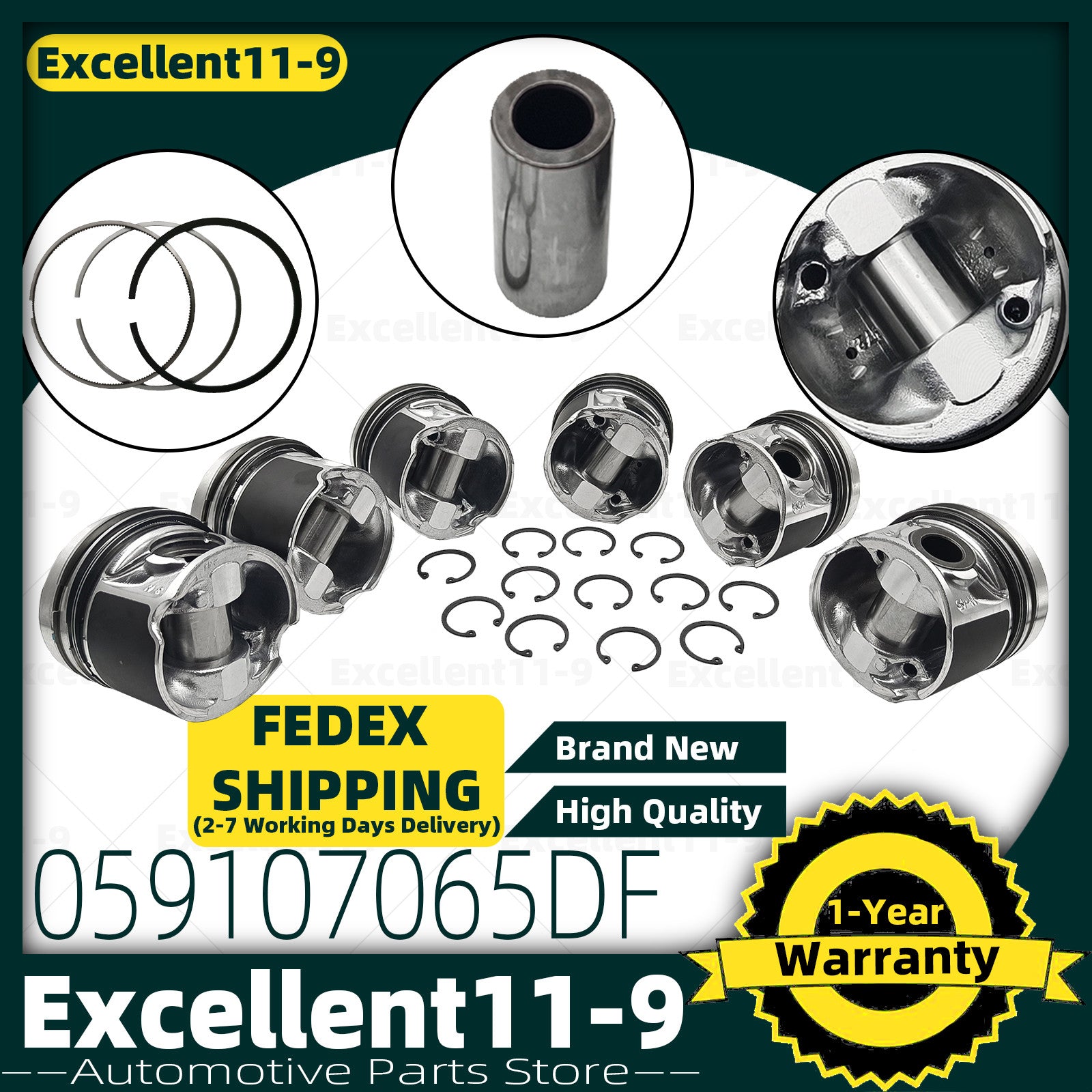 6-Piece TDI Piston Ring Set Φ83.01 mm for Touareg, for Audi A4, A5, Q5, Q7, CDUD 3.0T- n