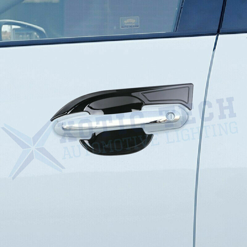 Gloss Black Style Door Handle Bowl Cover Trim Bezel 4p for Toyota RAV4 2019-2022