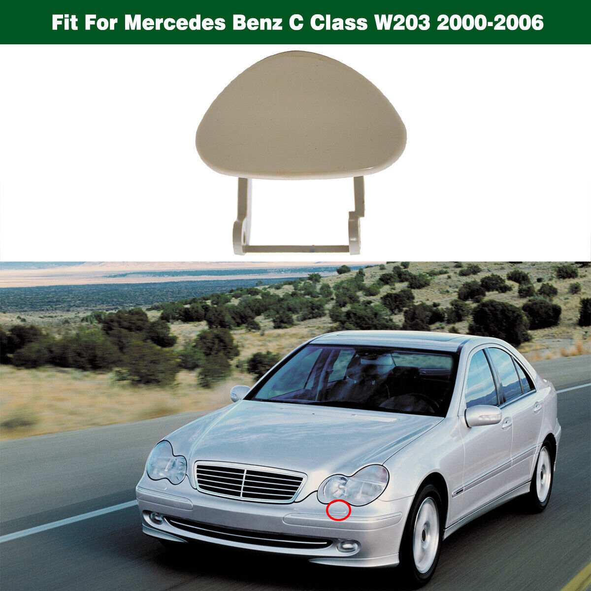 Front Left Headlight Washer Nozzle Cover Cap Fit for Benz C-Class W203 2000-2006 Q