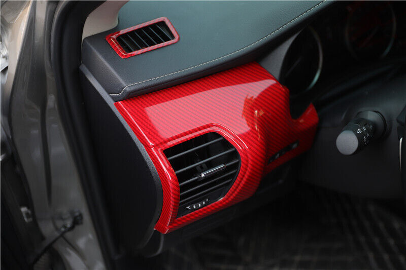 LR AC Air Outlet Vent Cover Trim 3PCS Fit for Lexus NX 2015-20 Red Carbon Fiber