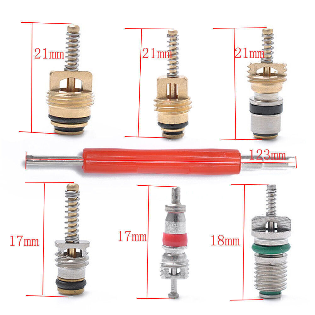 R134A A/C Car Auto Air Conditioning Valve Core Car Tire Assortment Kit 36Pcs Q