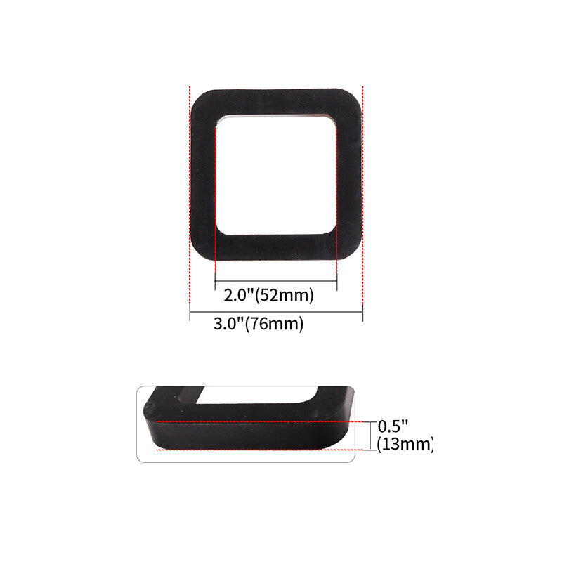 2-inch rubber cushion muffler pad 1-pack trailer hitch receiver reduces tow bell Q