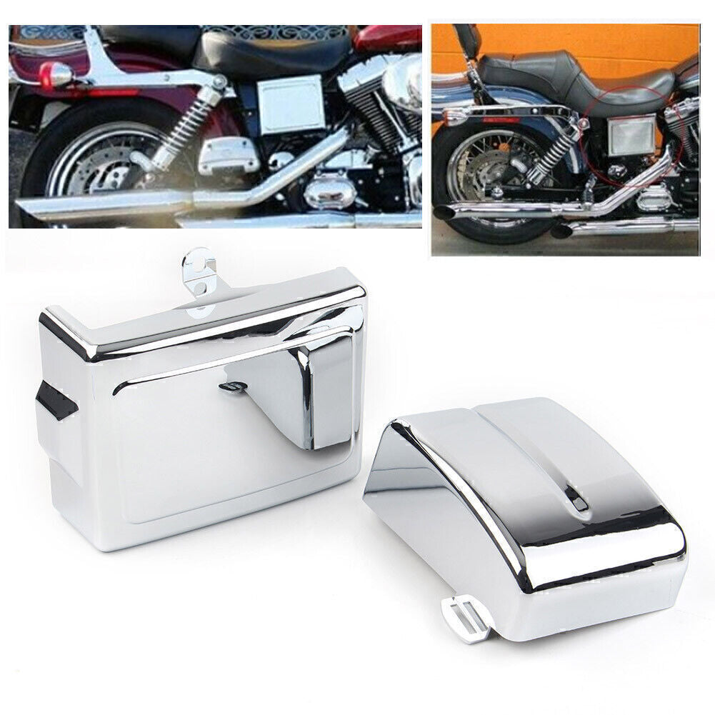 Side Battery Covers Fit for Harley Dyna Fat Street Bob Low Rider Super Glide 2006-17