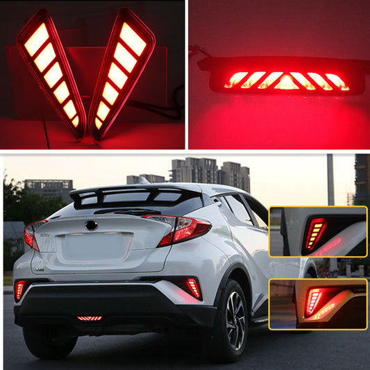 For CHR C-HR 2016-2020 LED Rear Fog Light Tail Bumper Light Sets L&R&mid v