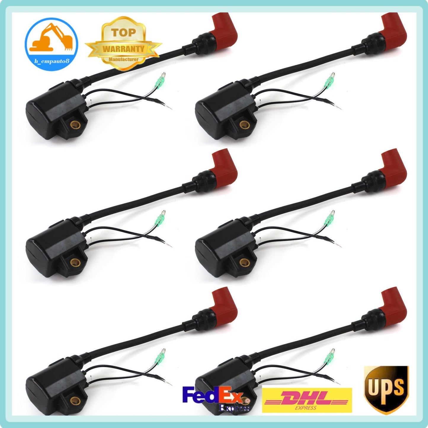 Heavy Duty Ignition Coil 6X 6R3-85570-01-00 for Yamaha Outboard 100-225HP