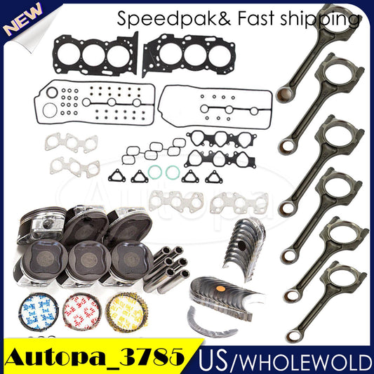 1GRFE Gasket Set Bearings Pistons Connecting Rod Fit 03-09 for Toyota 4Runner 4.0L
