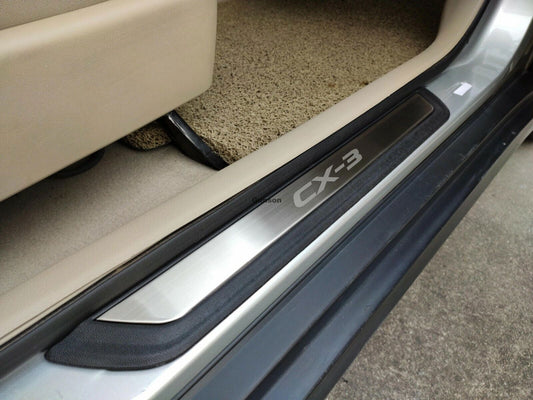 for Mazda CX-3 2016-2021 Door Sill Scuff Plate Guard Mouldings Protector Trim 4X