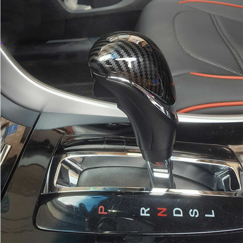 ABS Carbon Fiber Look Gear Shift Knob Trim Cover for Honda Accord 9th 2014-2017