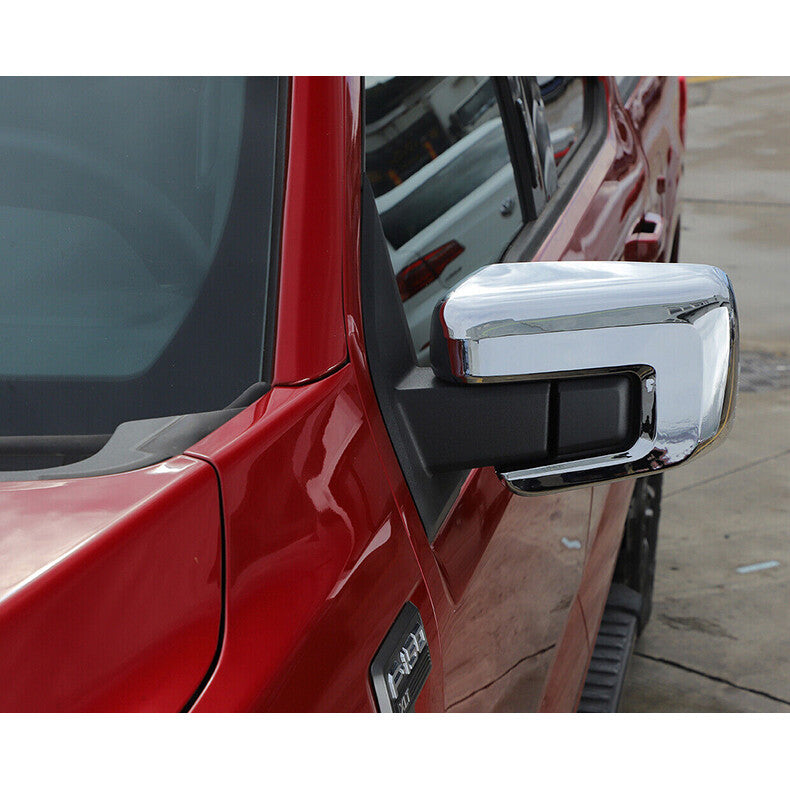 for Ford F150 F-150 2021-2023 Chrome Side Rearview Mirrors Cover caps Trim decor