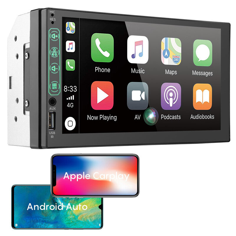 7 Double Din Car Stereo with Carplay/Android, HD Wireless Screen for Car v