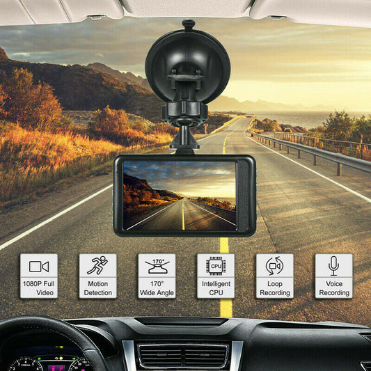 Car DVR Dashboard Camera 3in Dash Cam Full 1080P Loop Recording Park Monitor