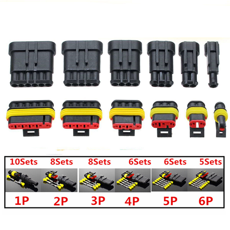 708Pcs Waterproof 1-6Pin Car Sealed Electrical Wire Connectors Plug Terminals