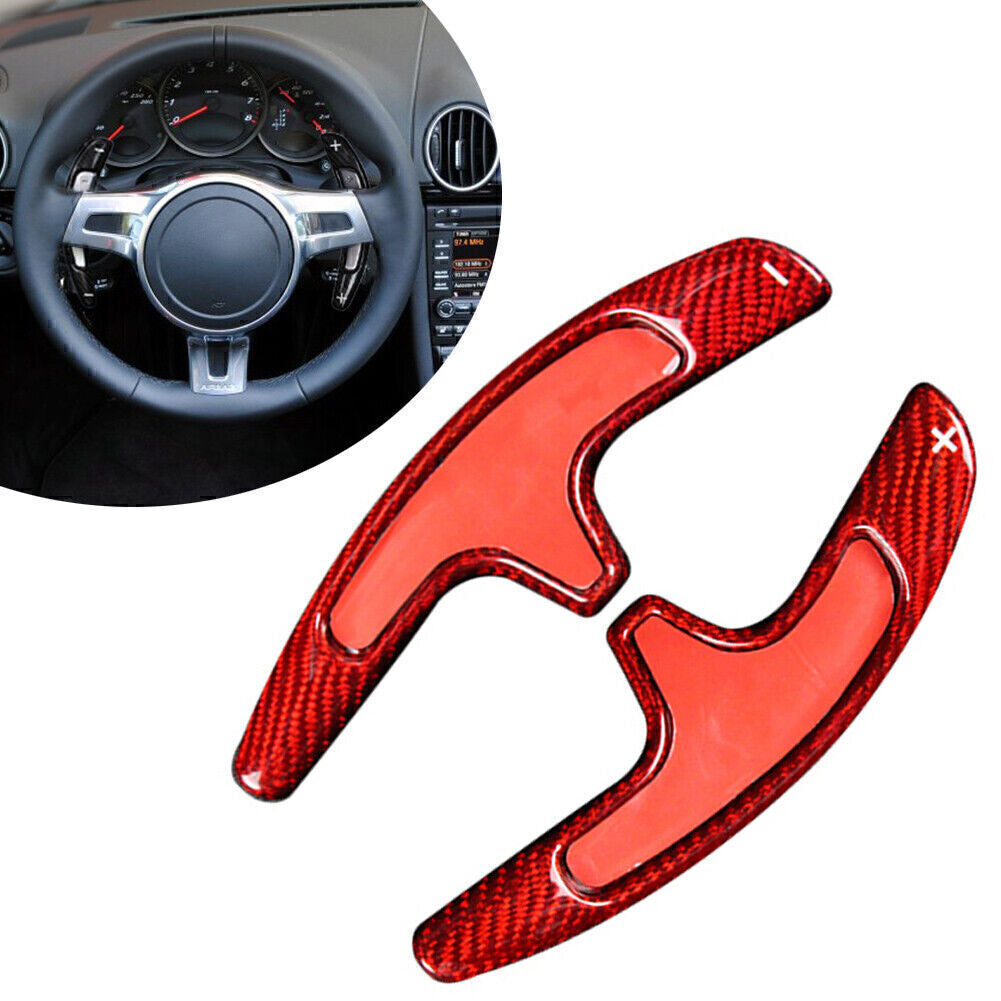 Car Steering Wheel Shift Paddle Extension Fit for Porsche for 911 Cayman 981 Carrera Red