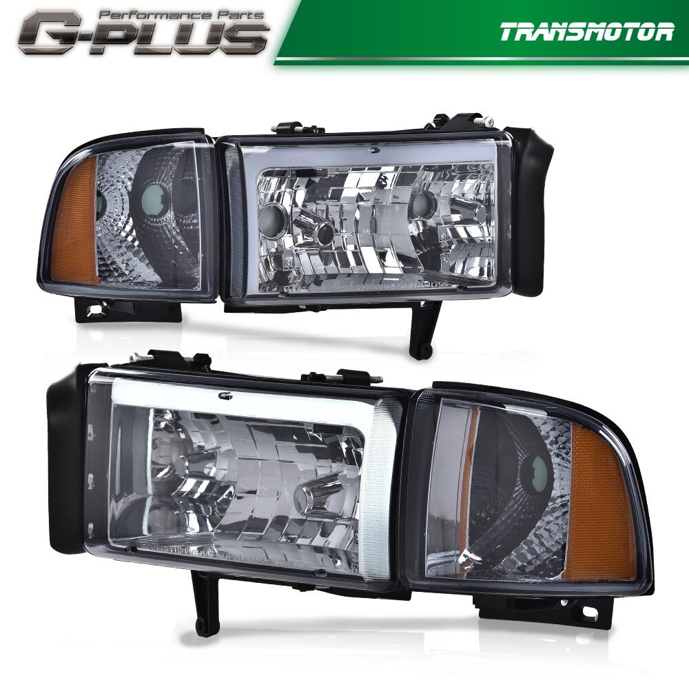 Suitable for 94-02 for Dodge for Ram 1500 2500 3500 Smoke Lens Amber Angle LED DRL Headlights