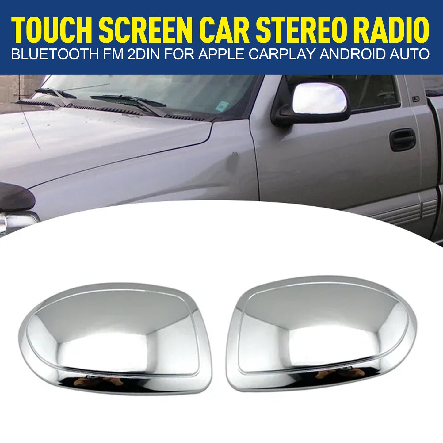 Two chrome mirror cap covers for 1999-2006 for Chevrolet Silverado for GMC for Sierra .