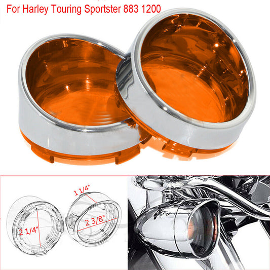 for Harley Sportster Softail Dyna Turn Signal Light Amber Len Cover Bezels Visor Q