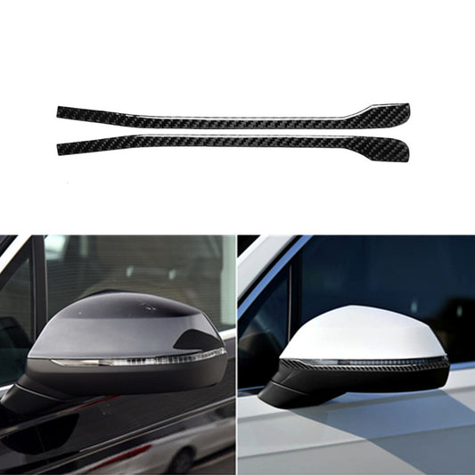 2X Rearview Mirror Bumper Strip Trim Interior Carbon Fiber for Audi Q7 2016-2019