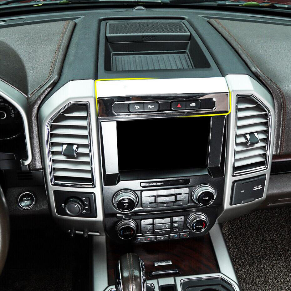 For 15-20 F150 ABS Chrome Car Emergency Light Switch Panel Cover Frame Trim v