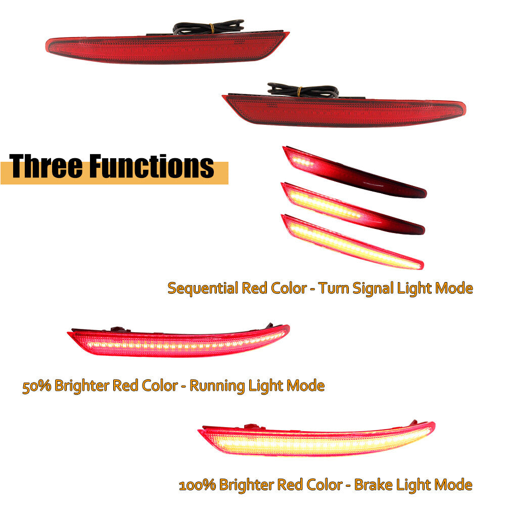 Suitable for 16-20 for INFINITI QX60 rear bumper reflector, rear brake turn signal light red- v