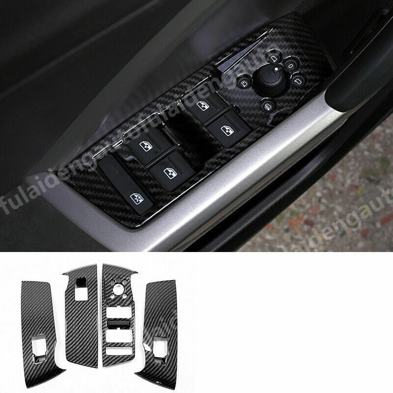 for Audi Q3 2019-2023 Carbon Fiber Inner Window Lift Switch Button Panel Trim