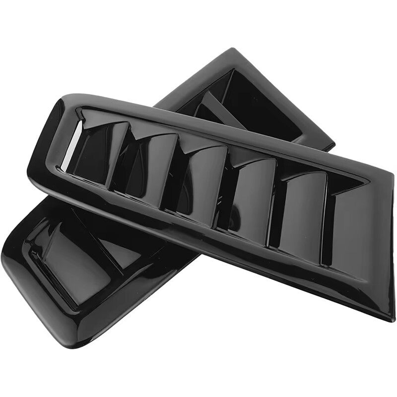 2x Black Car Front Hood Side Air Flow Vent Intake Scoop Hole Cover Trim Sticker