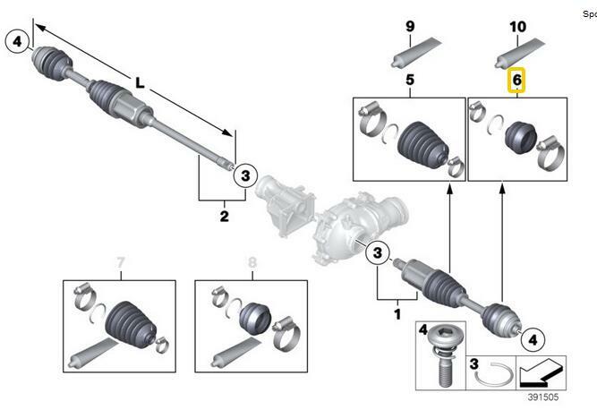 Front Axle Outer C/V Joint Boot Kit for F15 X5 F16 X6 F25 X3 F26 X4 v