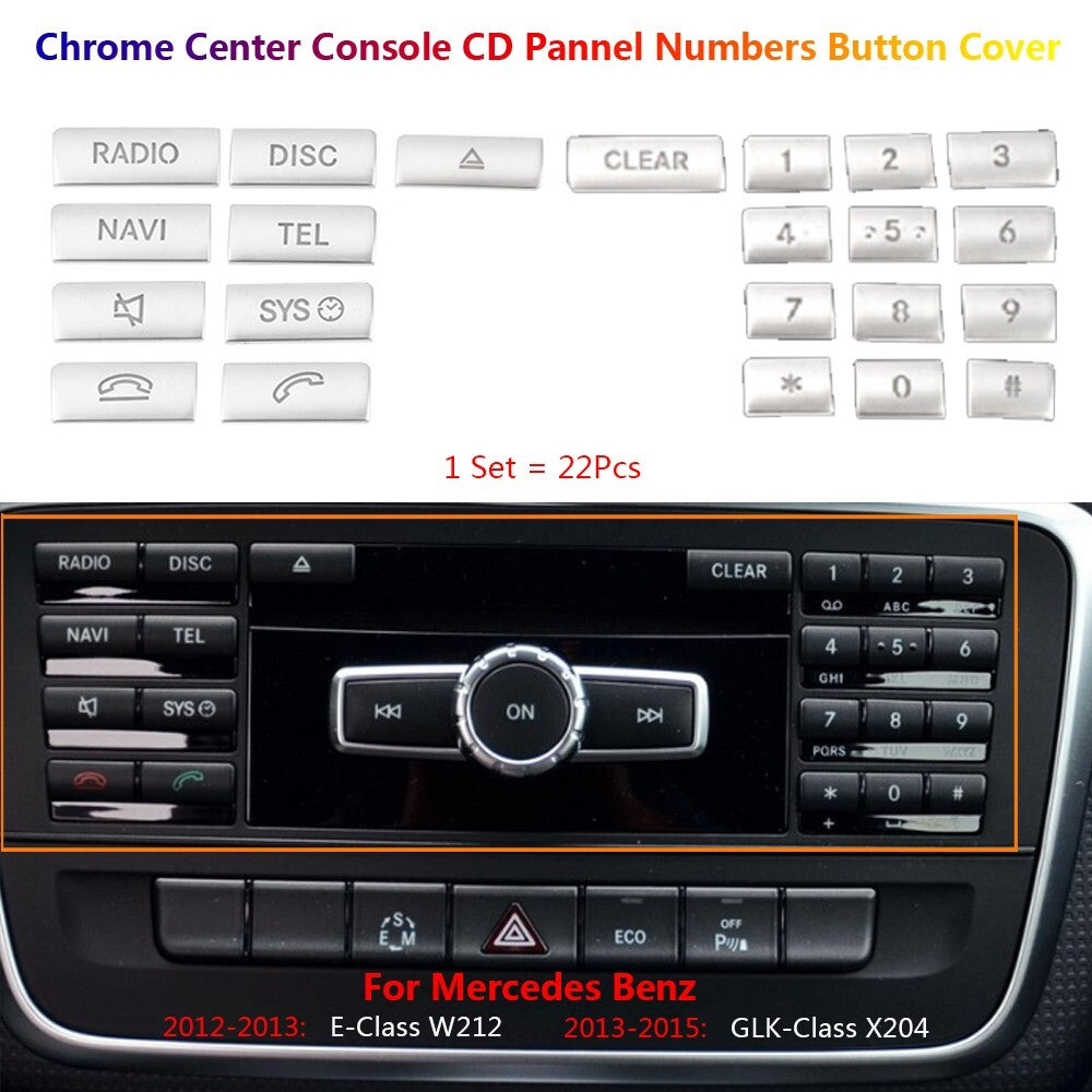 for Mercedes-Benz CLS C218 E W212 Car Console Radio CD Numbers Switch Cover Trim