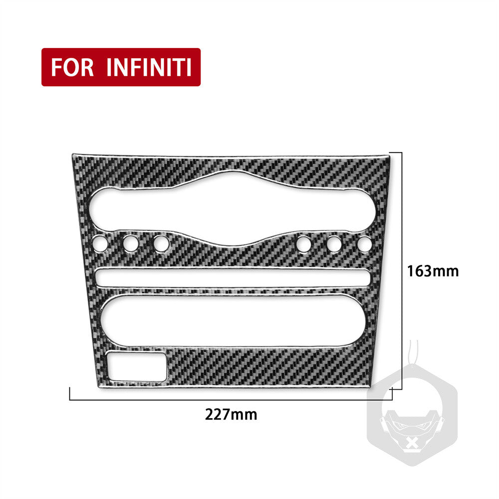 Carbon Fiber Console CD AC Swtich Panel Cover Fit for Infiniti G37 Sedan 2007-13