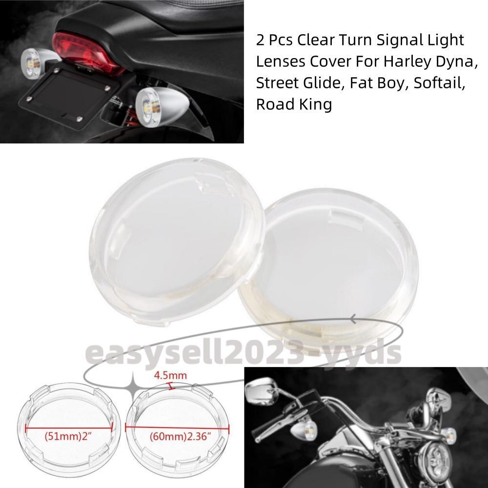 2x Clear Turn Signal Light Lenses Cover for Harley Dyna Street Glide Road King