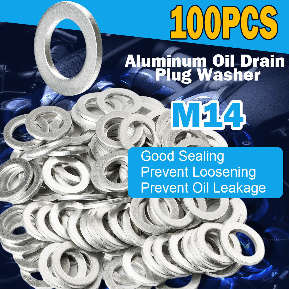 100X 14MM 94109-14000 for HONDA / for ACURA OIL DRAIN PLUG CRUSH WASHERS Aluminum Q