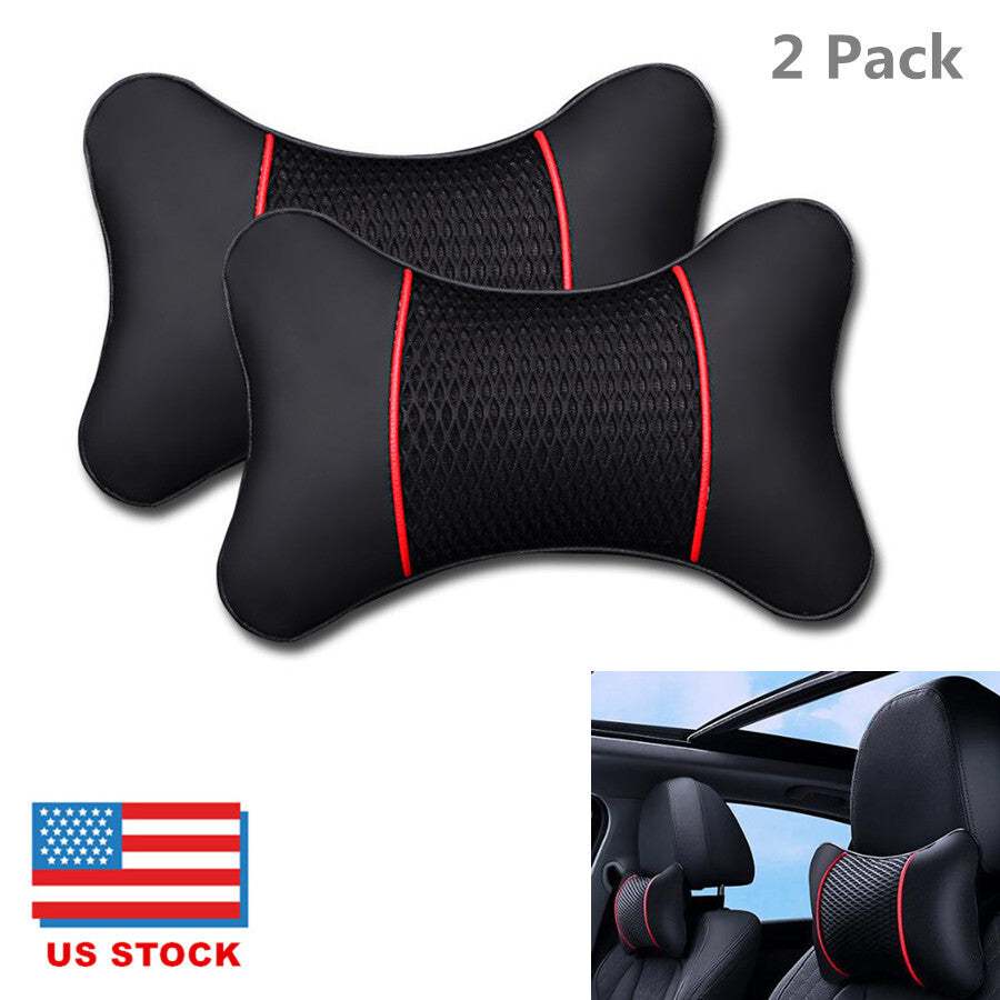 2-pack of soft car neck pillows with shoulder straps for driving. n