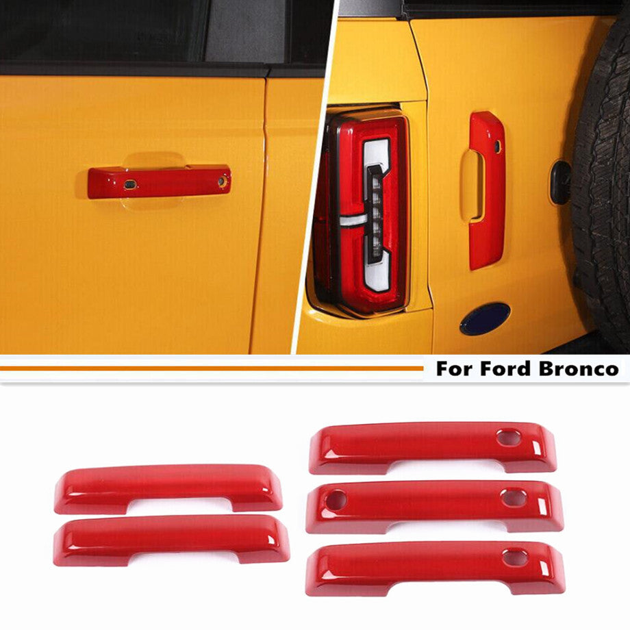 For 2021-2024 Bronco ABS Red Exterior Door Handle&Tailgate Cover Trim Decor v
