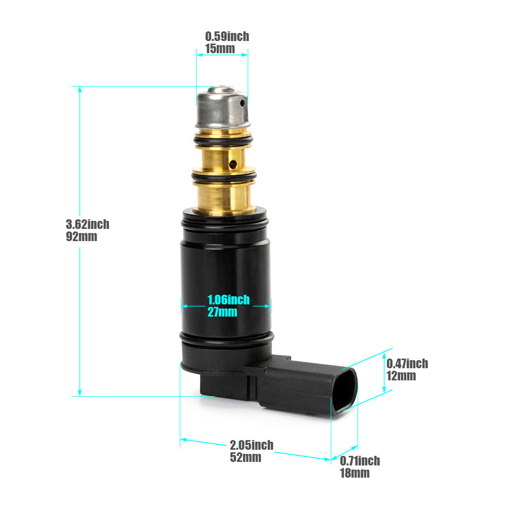 The compressor solenoid valve is suitable for Volkswagen MK5, MK6, for Audi A3, A4, 6SEU14C, and 7SEU16C models.