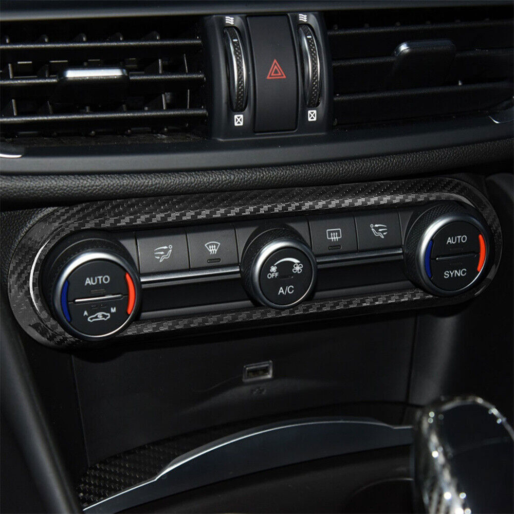 Real Carbon Fiber Air Condition Switch Cover for Alfa Romeo Giulia for Stelvio 2017+ n