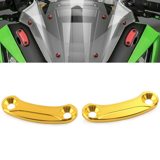 Rearview Mirror Block Off Base Plates Cover for Kawasaki ZX-10R 2016-2021 Gold