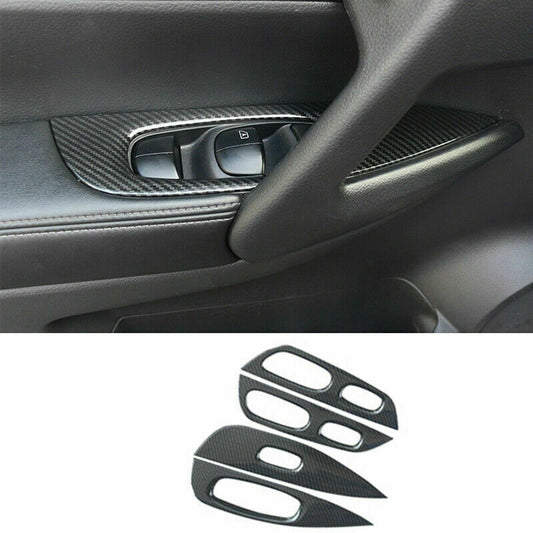 for Nissan Rogue Sport 2017-2021Carbon Fiber Window Lift Panel Switch Trim Cover