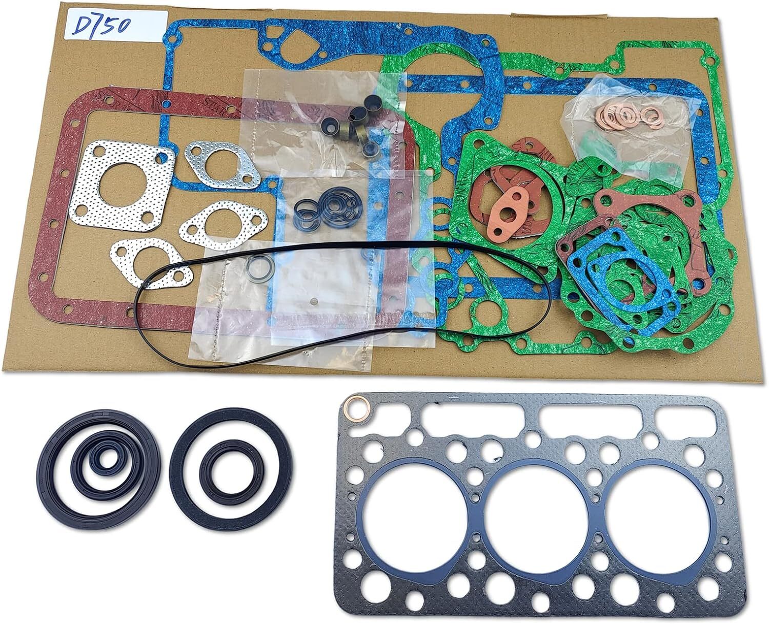 D750 Cylinder Head & Full Gasket Set Fits B5200 B7100 Tractor 220 320 Excavator Q