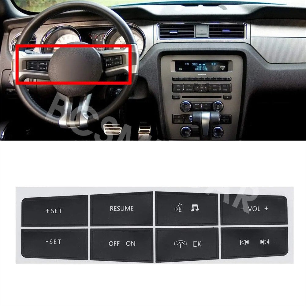 Car Steering Wheel Switch Control Button Decals Fit for Ford for Mustang 2010-2012